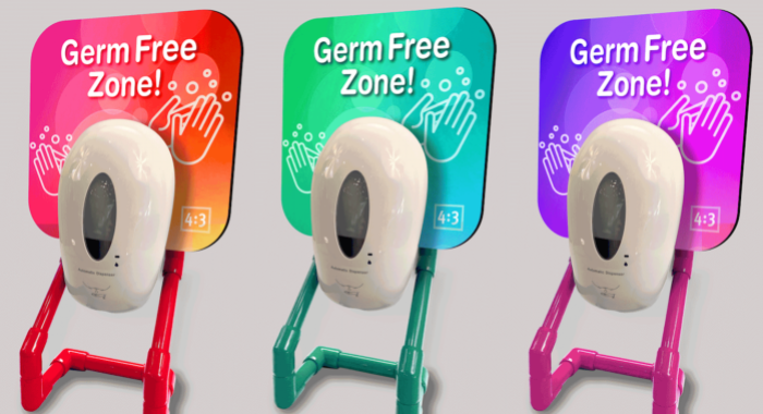HS Mini Sanitizer Station HS Mini color collage - red, green, pink