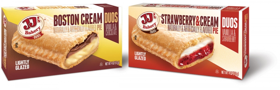 JJ's Bakery Duos, Boston Cream and Strawberry & Cream pies