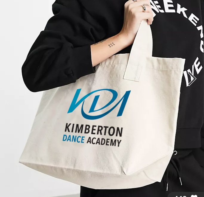 Blue version of KDA logo on tote