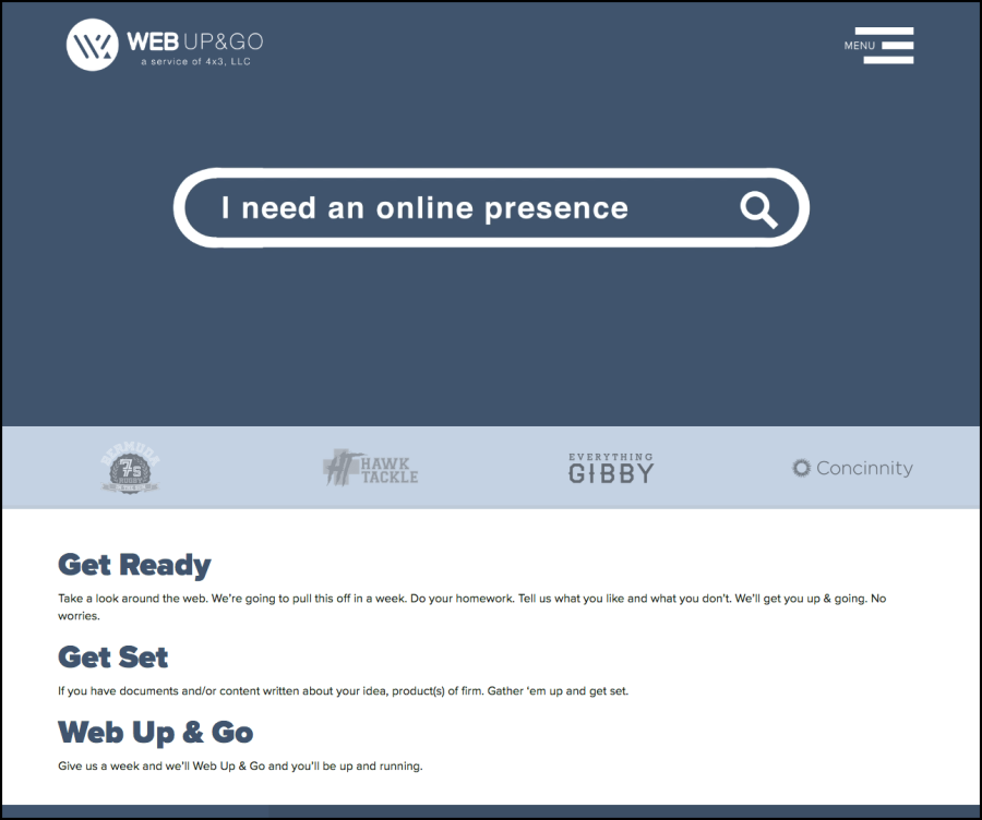 Web Up&Go Screen 1