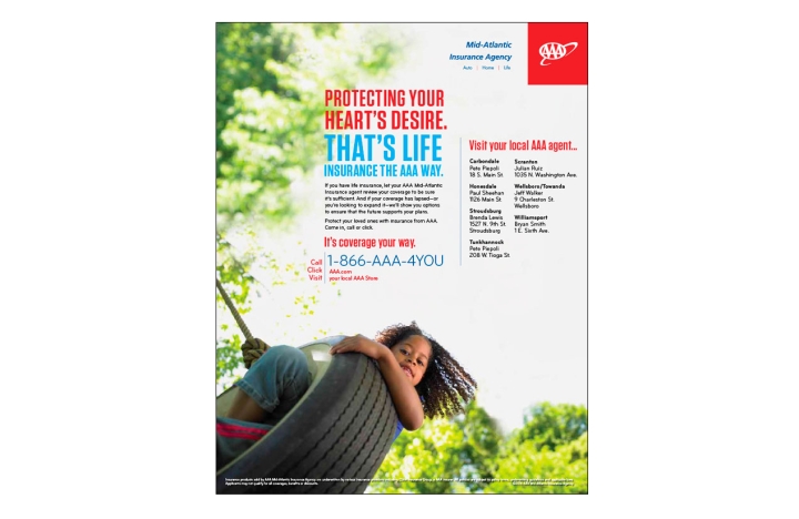 AAA Protecting Ad Series, Life AAA Insurance ad layout