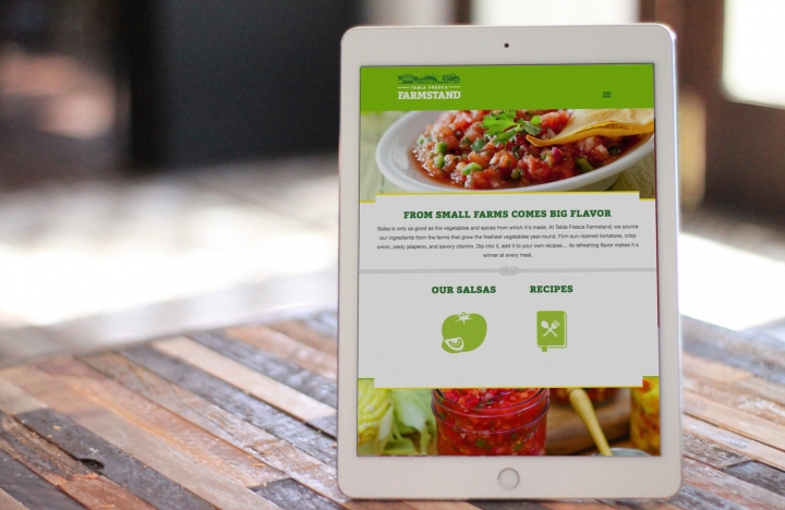 Tabla Fresca Farmstand custom website Tabla Fresca Farmstand website on iPad