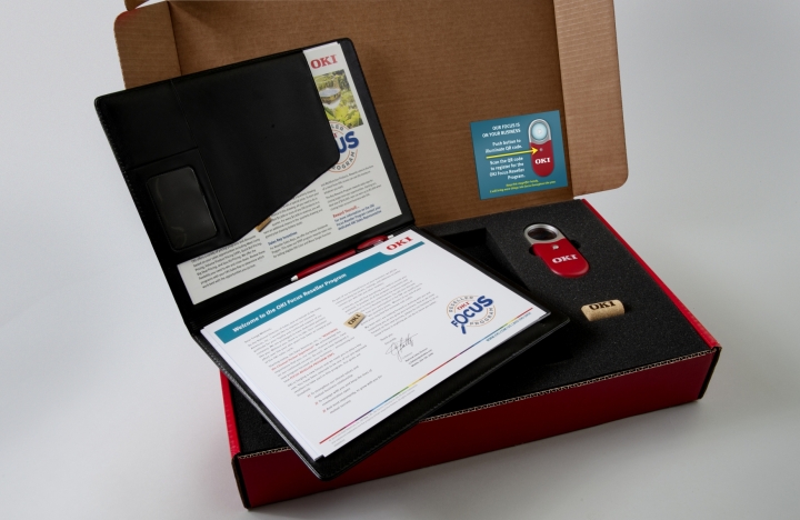 Promotional mailer for OKI Data Reseller OKI Data Reseller Promo Box