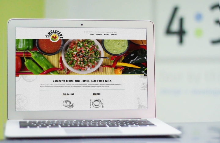 La Mexicana website on laptop